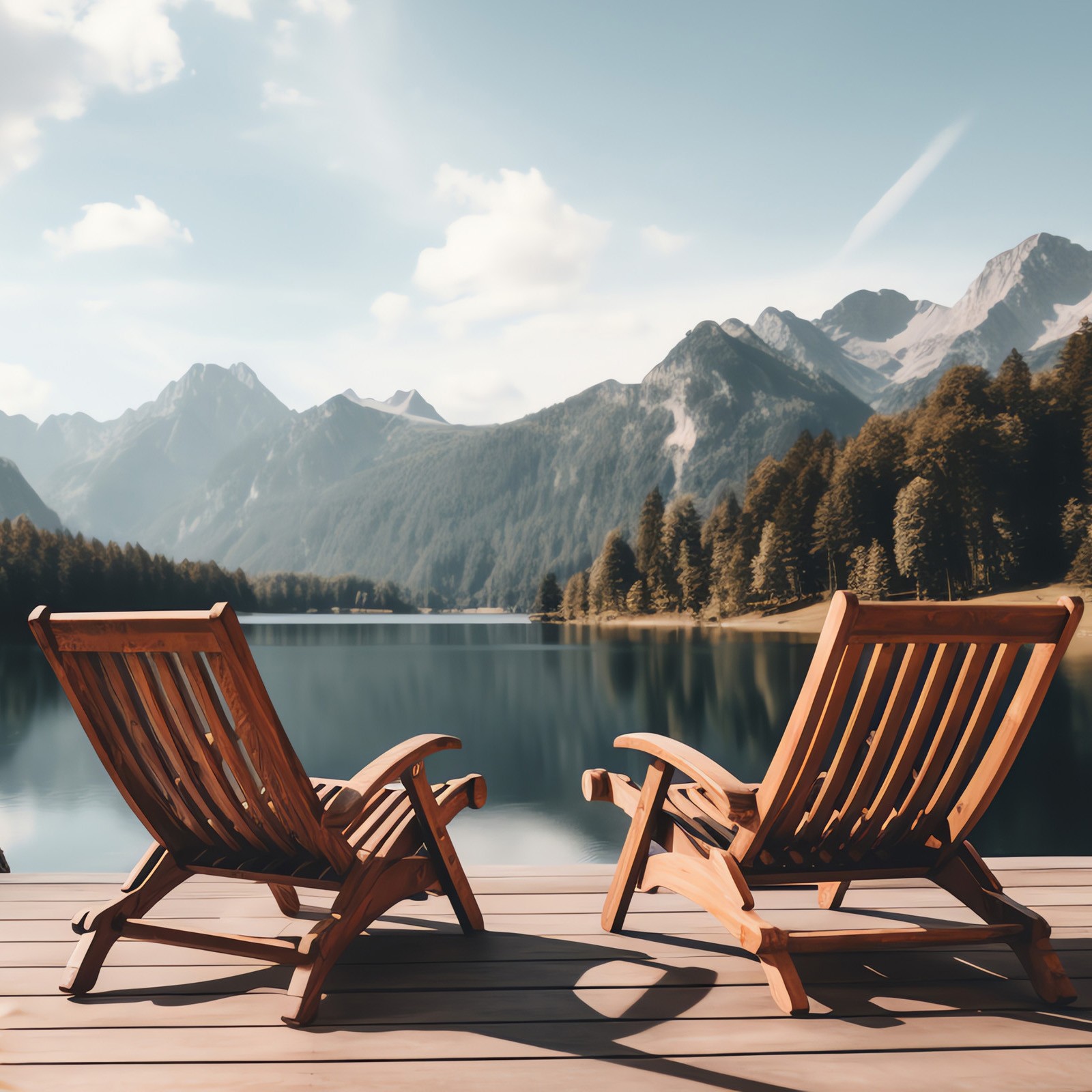 歐式休閒全塑木製扶手躺椅